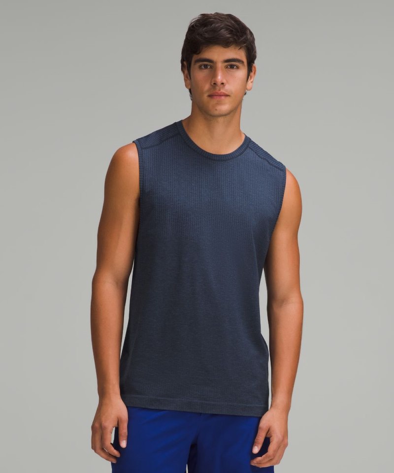 Lululemon | Men's Metal Vent Tech Sleeveless Shirt Updated Fit Mineral Blue / True Navy