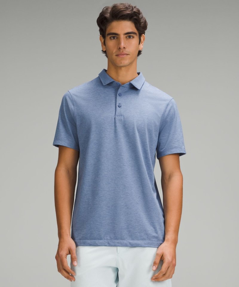 Lululemon | Men's Evolution Short-Sleeve Polo Shirt Heathered Oasis Blue