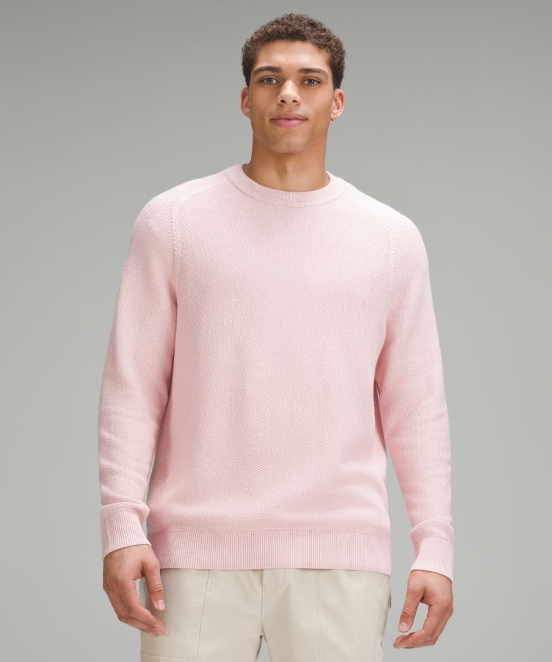 Lululemon | Men's Textured Knit Crewneck Sweater Heathered Meadowsweet Pink