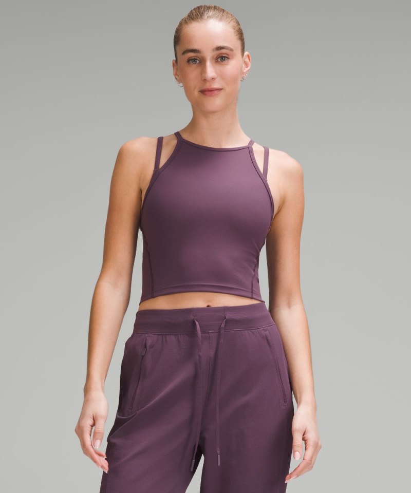 Lululemon | Women's Wunder Train High-Neck Cross-Back Tank Top Grape Thistle