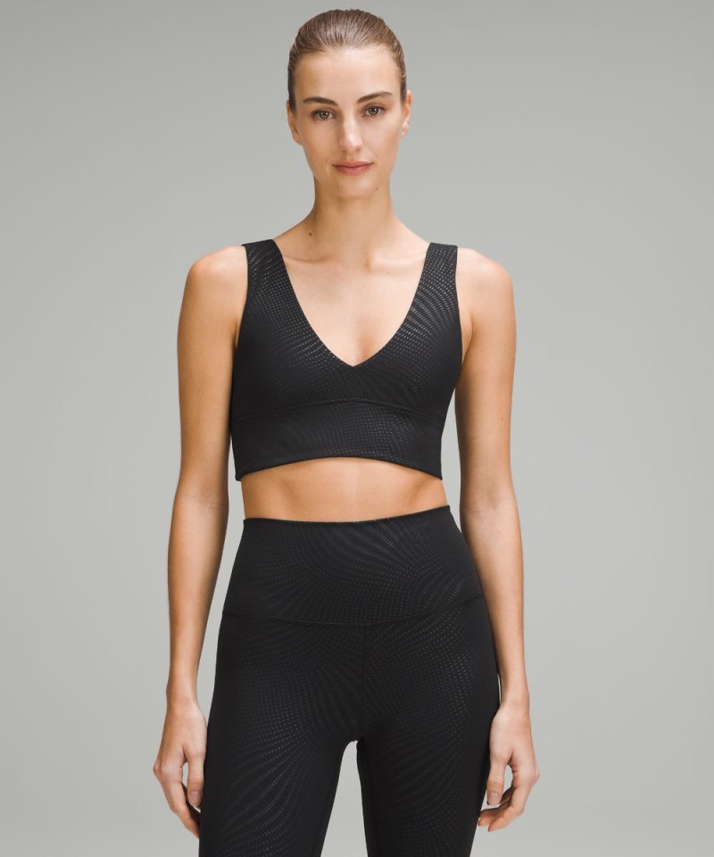 Lululemon | Women's Align V-Neck Bra Light Support, A / B Cup Rhythmic Emboss Black