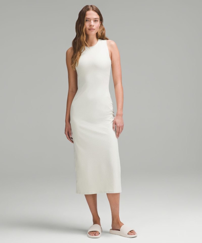 Lululemon | Women's All Aligned Ribbed Midi Dress Bone