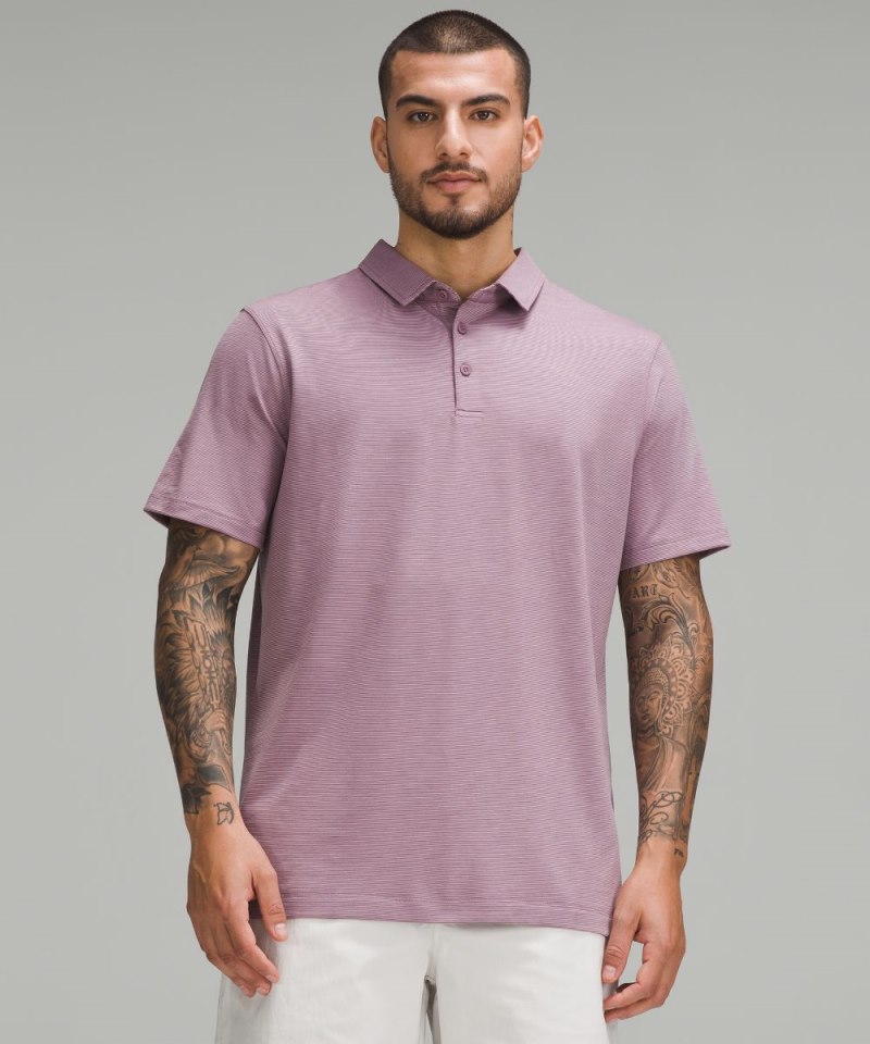 Lululemon | Men's Evolution Short-Sleeve Polo Shirt Commission Stripe Cyber Violet Vitapink (not available)