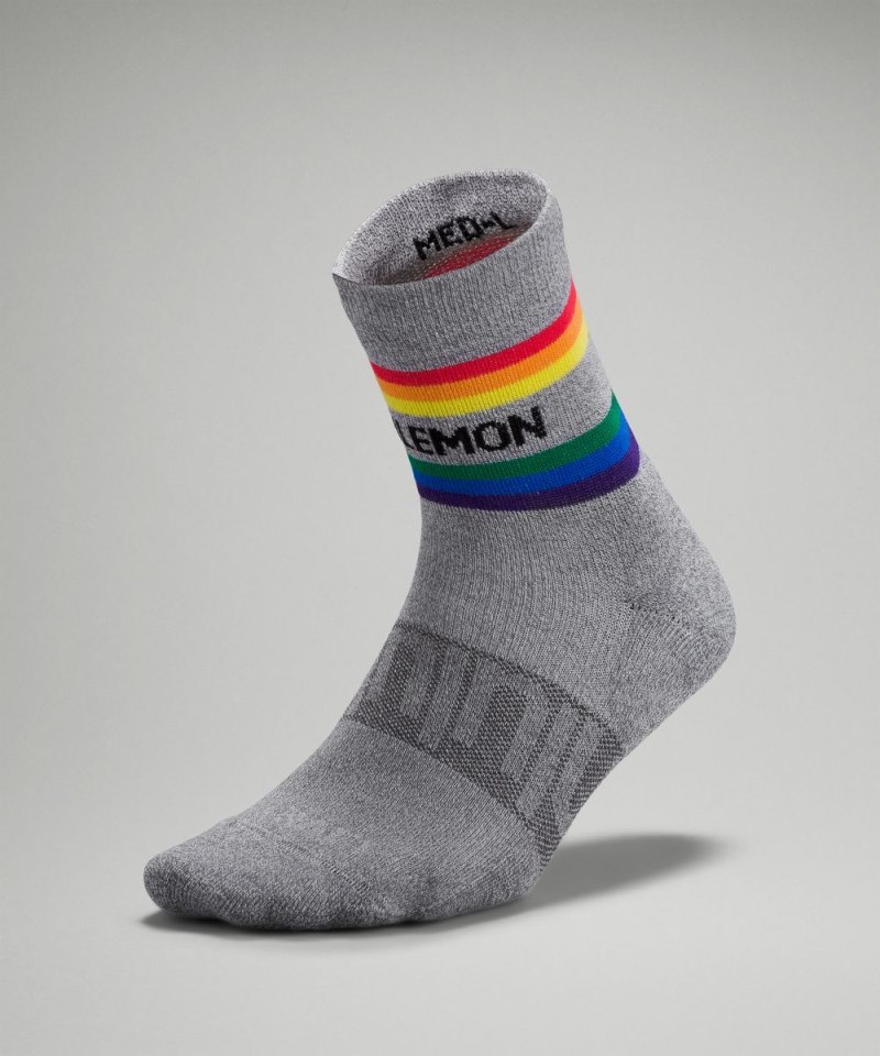 Lululemon | Women's WoDaily Stride Mid-Crew Sock Stripe Lululemon | Women's Wordmark Heather Grey