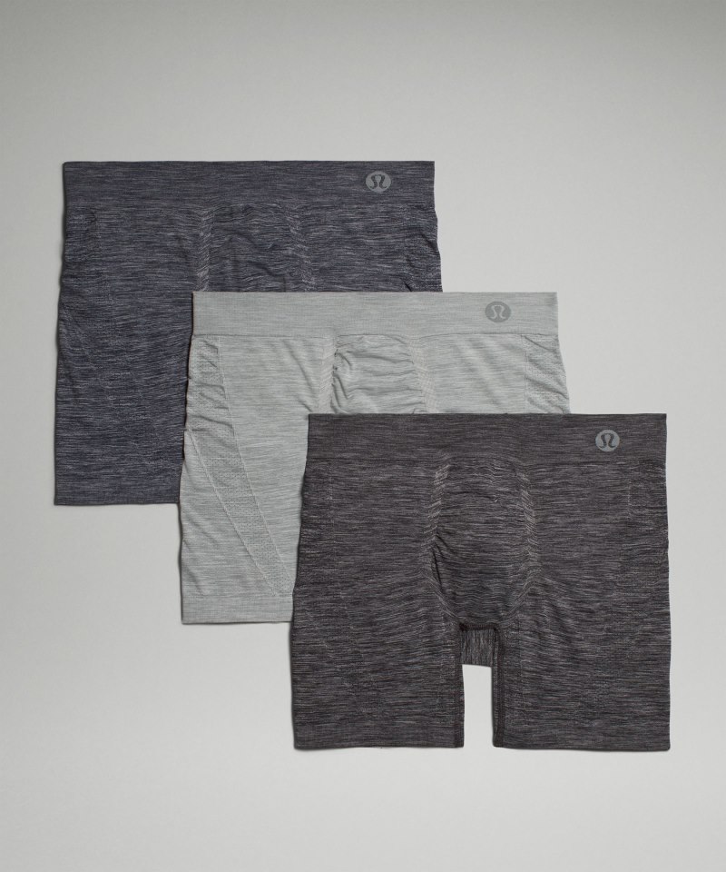 Lululemon | Men's Rapid Vent Tech Boxer 5"L 3 Pack Heathered Core Black / Heathered Rhino Grey / Heathered True Navy