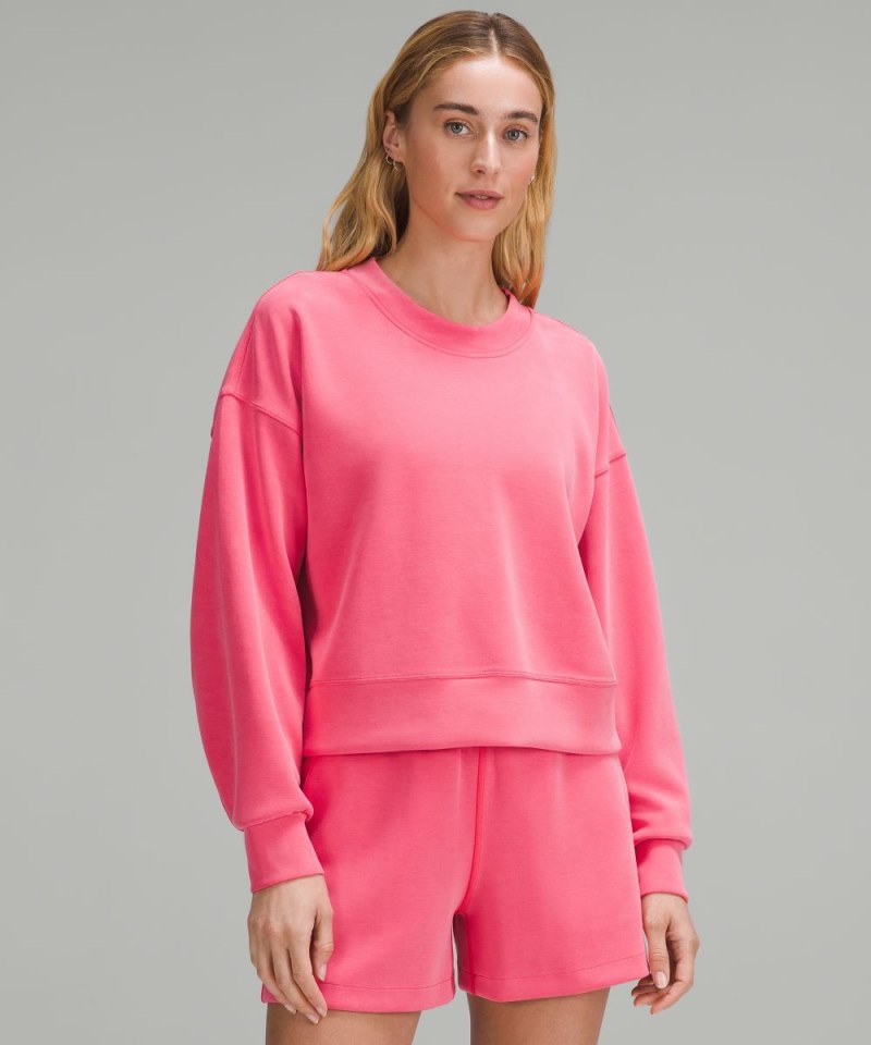 Lululemon | Women's Softstreme Perfectly Oversized Cropped Crew Glaze Pink