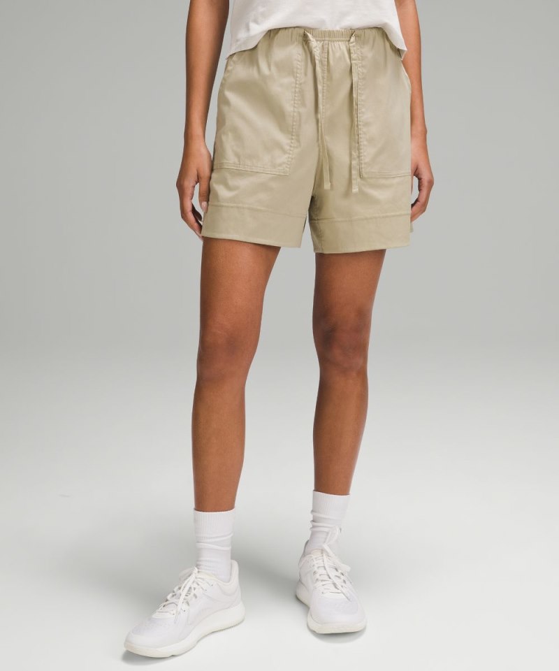 Lululemon | Women's Cotton-Blend Poplin High-Rise Short 4"L Compass Khaki