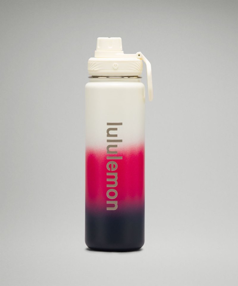 Lululemon | Men's Back To Life Sport Bottle 24oz Wisp Yellow / Cherry Mist / True Navy