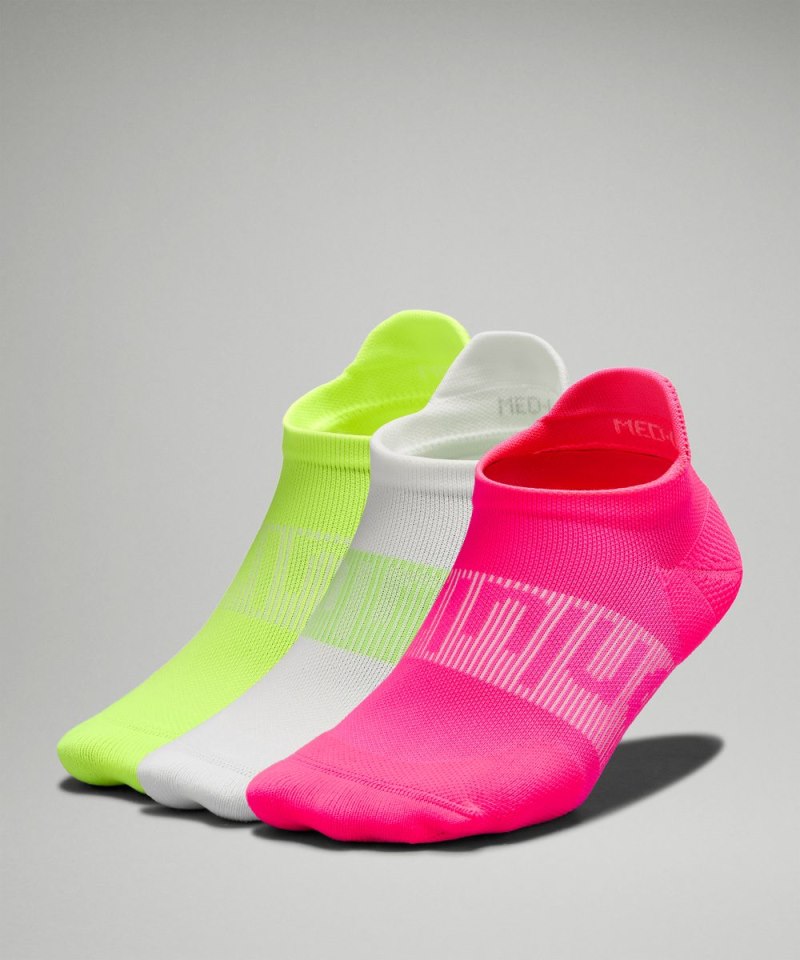 Lululemon | Women's WoPower Stride Tab Socks 3 Pack Highlight Pink / White / Absinthe / Highlight Yellow