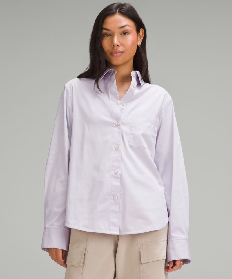 Lululemon | Women's Cotton-Blend Poplin Button-Down Shirt Lilac Ether