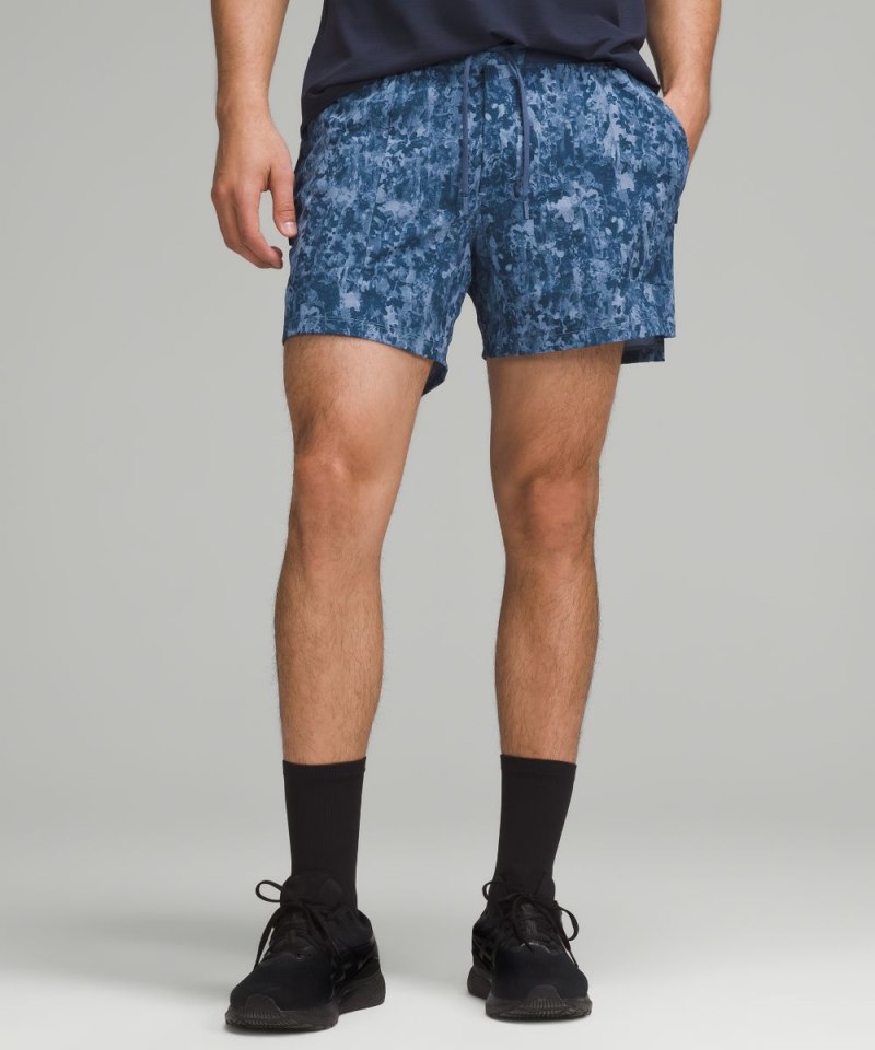 Lululemon | Men's License to Train Linerless Short 5"L Flower Glide Blue Multi