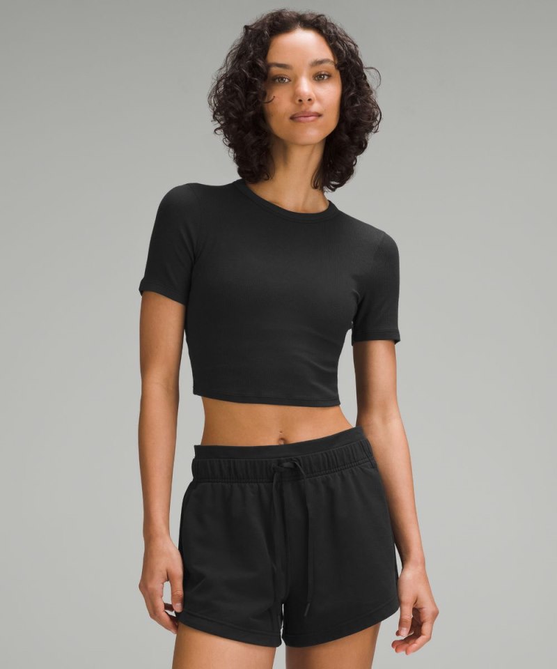 Lululemon | Women's Hold Tight Straight Hem Cropped T-Shirt Blac