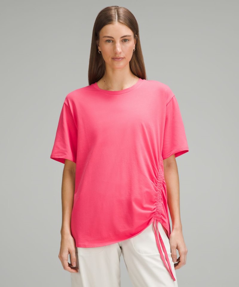 Lululemon | Women's Side-Cinch Cotton T-Shirt Glaze Pink