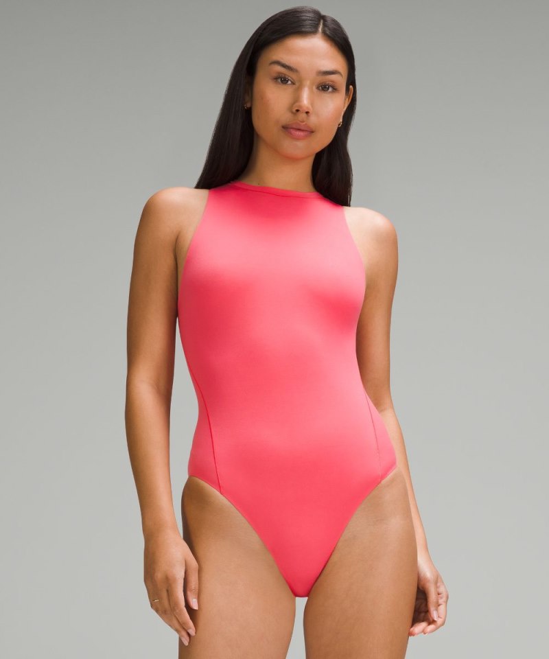 Lululemon | Women's Wundermost Ultra-Soft Nulu High-Neck Sleeveless Bodysuit Glaze Pink