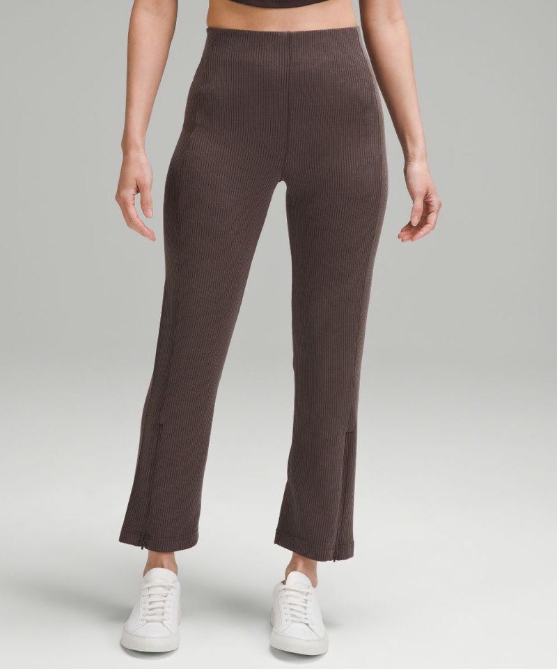 Lululemon | Women's Ribbed Softstreme Zip-Leg High-Rise Cropped Pant 25"L Espresso (not available)