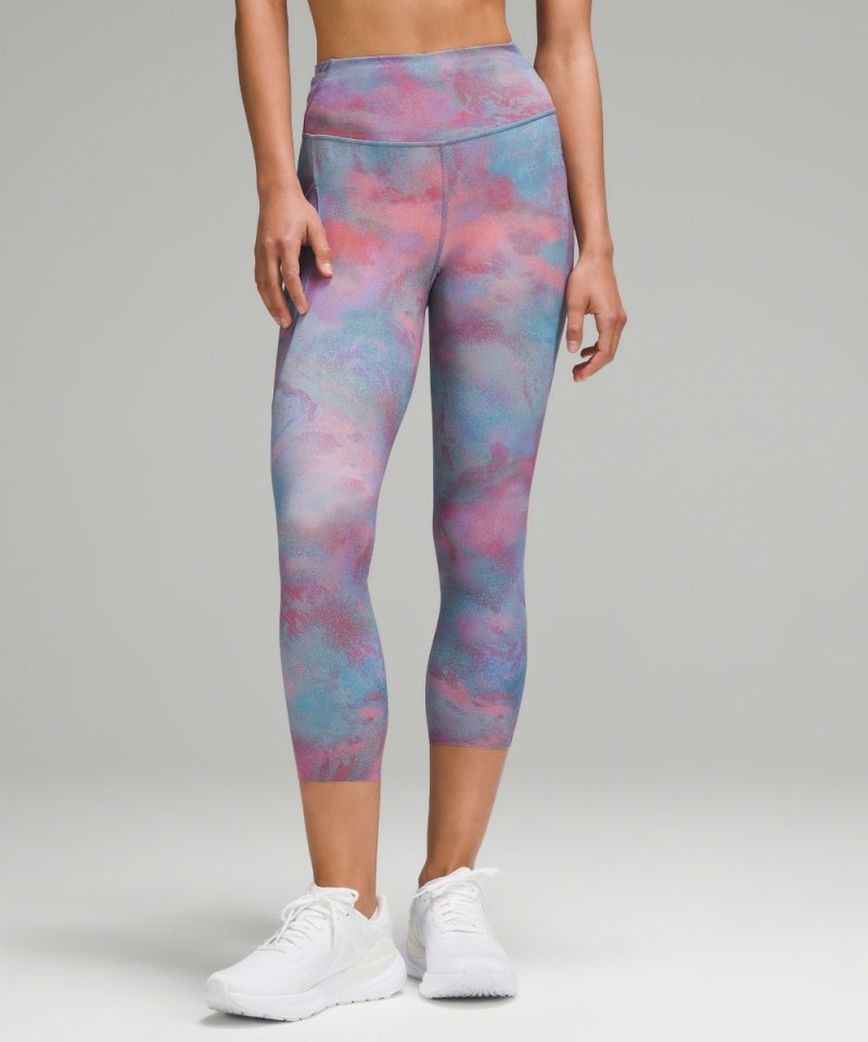 Lululemon | Women's Fast and Free High-Rise Crop 23"L Pockets Updated Hazy Afterglow Multi