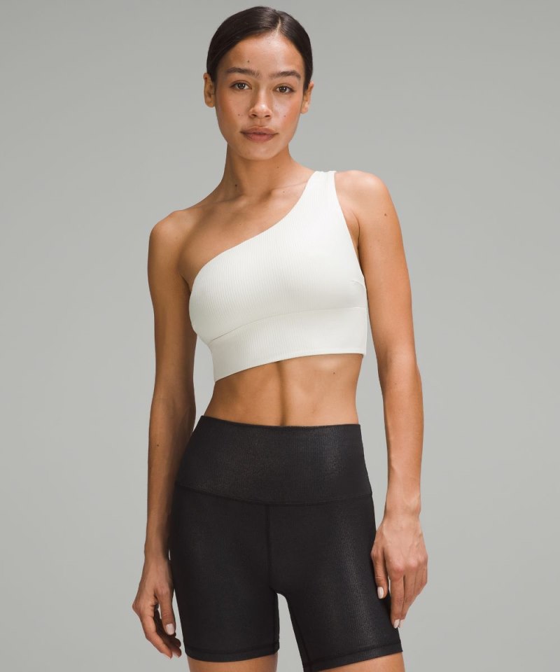 Lululemon | Women's Align Asymmetrical Ribbed Bra Light Support C / D Cup Shine Bone Radiate Transparent Foil