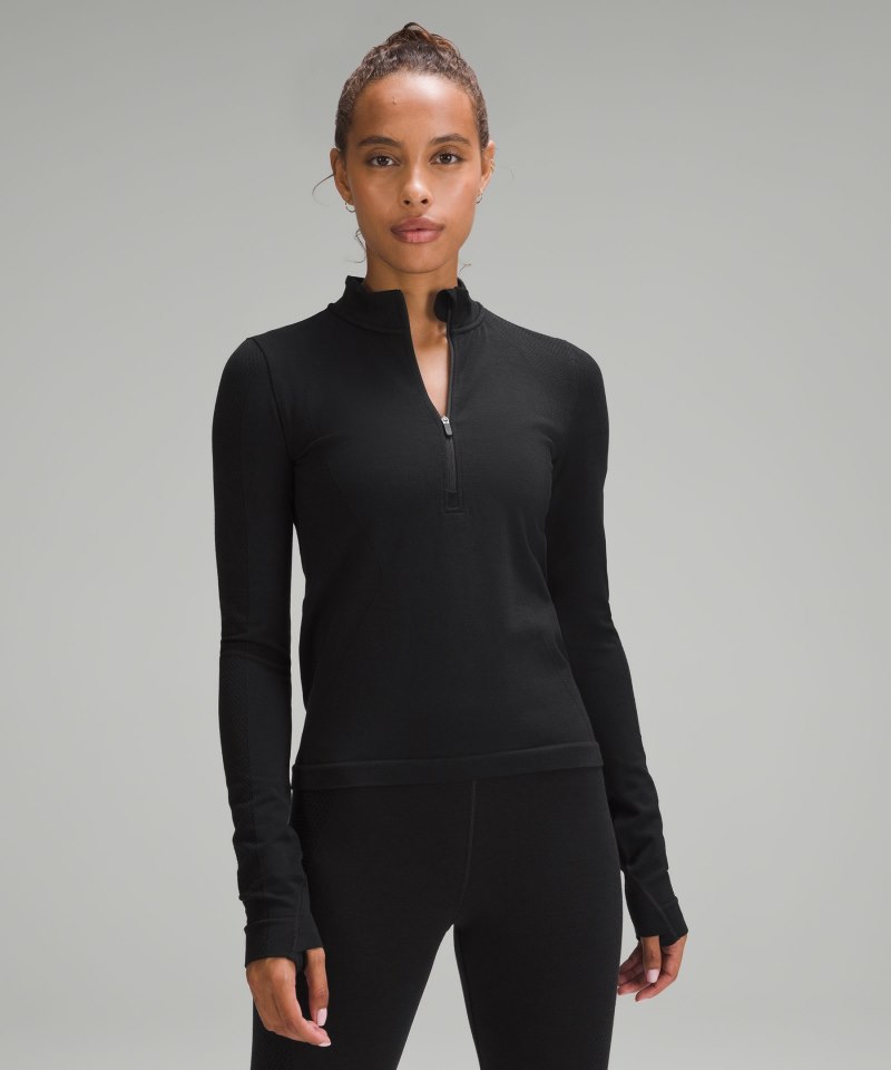 Lululemon | Women's Merino Wool-Blend Base Layer Half Zip Black