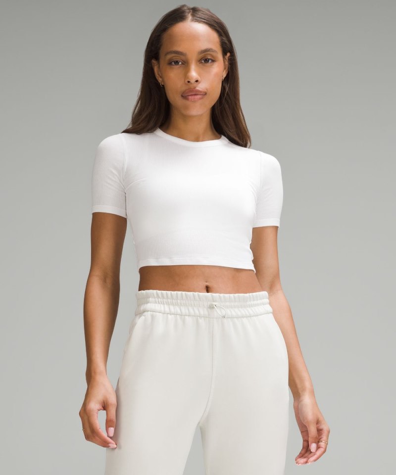 Lululemon | Women's Hold Tight Straight Hem Cropped T-Shirt Whit