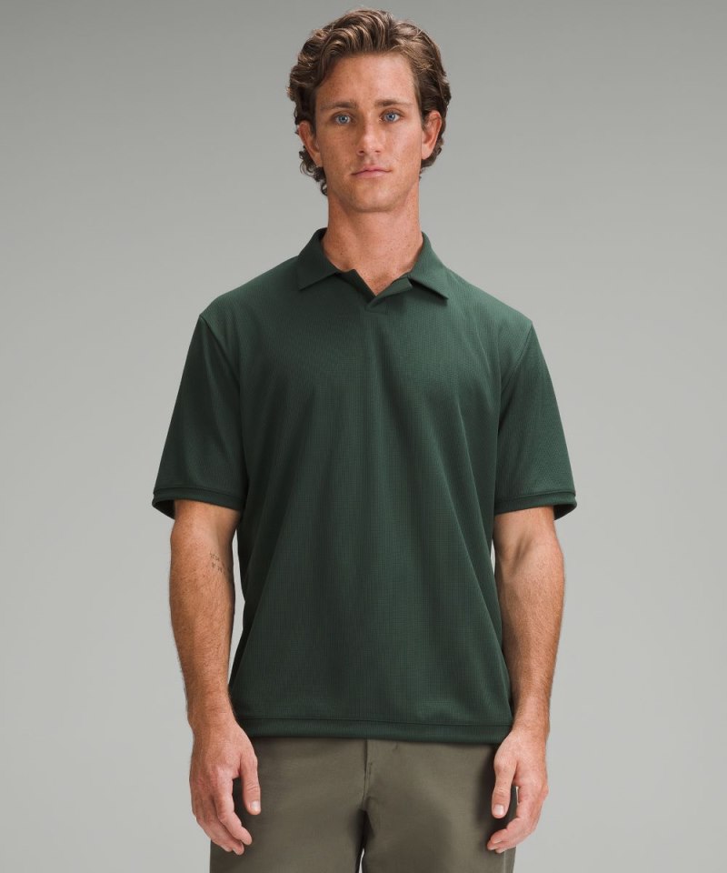 Lululemon | Men's Textured Mesh Short-Sleeve Polo Shirt Legacy Green