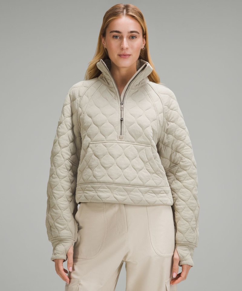 Lululemon | Women's Scuba Oversized Quilted Half Zip Riverstone