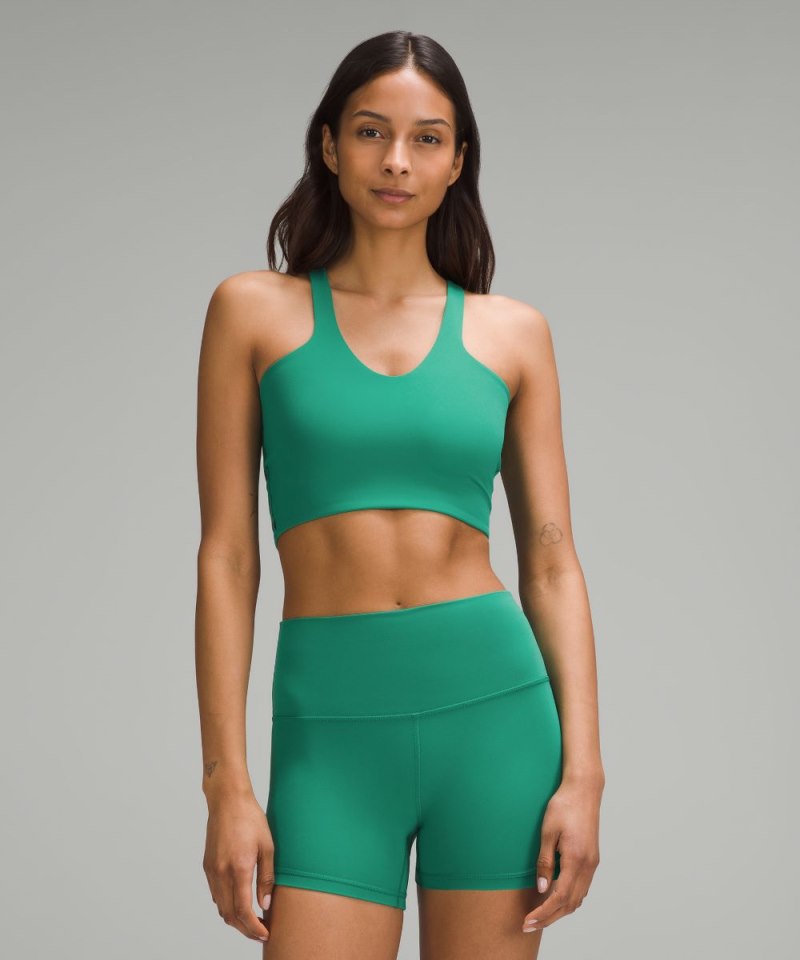 Lululemon | Women's Bend This V and Racer Bra Light Support, A-C Cups Cascadia Green