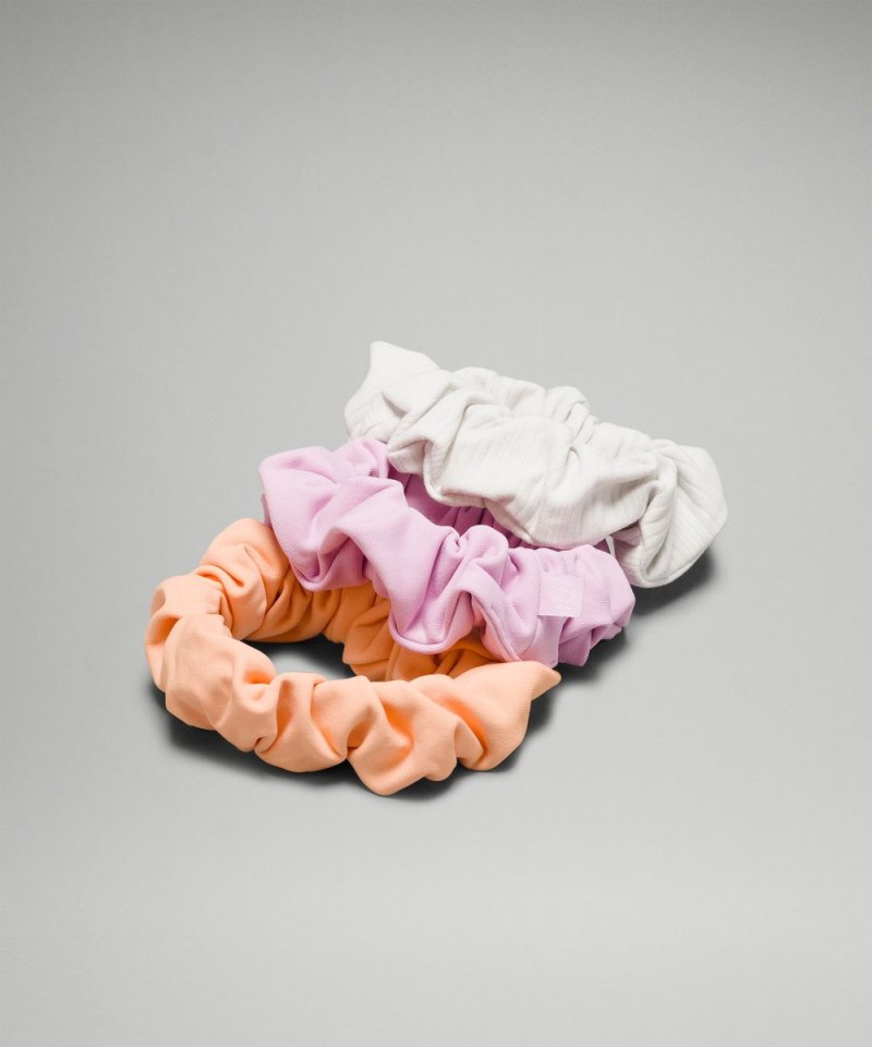 Lululemon | Women's Uplifting Scrunchies Nulu 3 Pack Peach Bellini / Vitapink / Nimbus