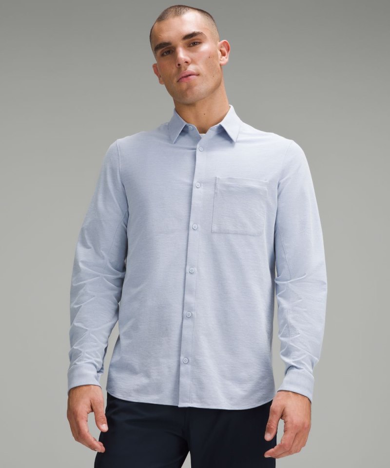 Lululemon | Men's Commission Long-Sleeve Shirt Blue Linen / Whit