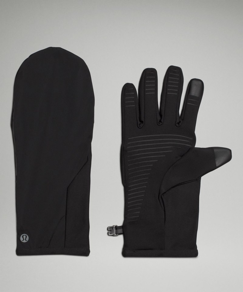 Lululemon | Men's Fast and Free Hooded Running Gloves Black