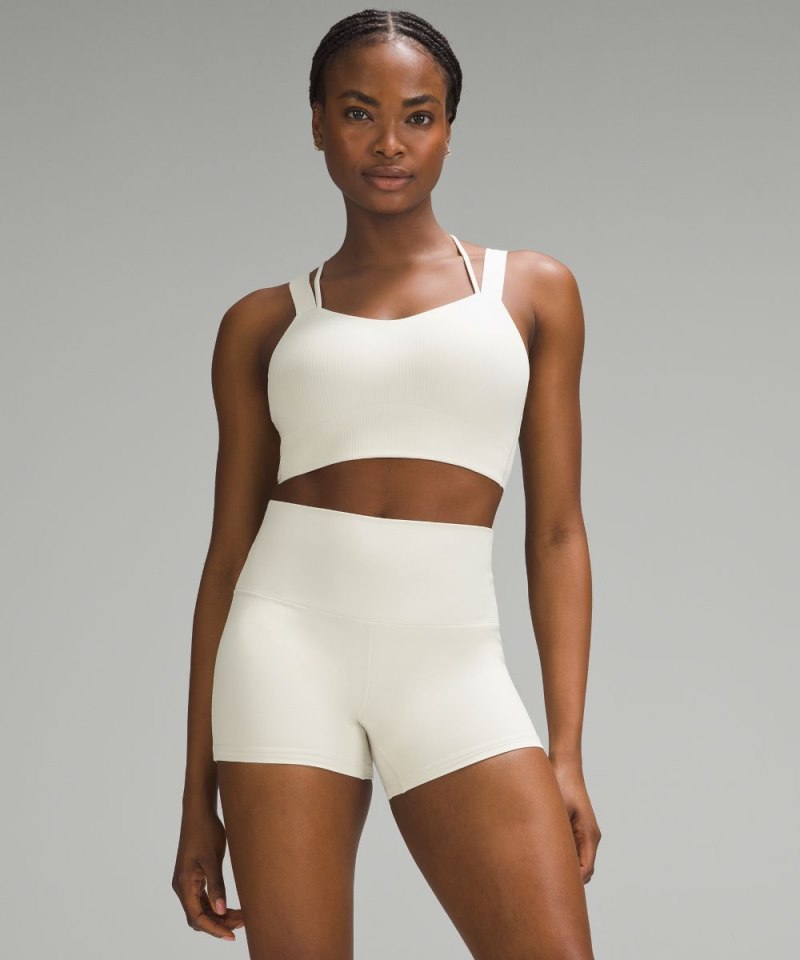 Lululemon | Women's Like a Cloud Longline Ribbed Bra Light Support, D / DD Cups Bone