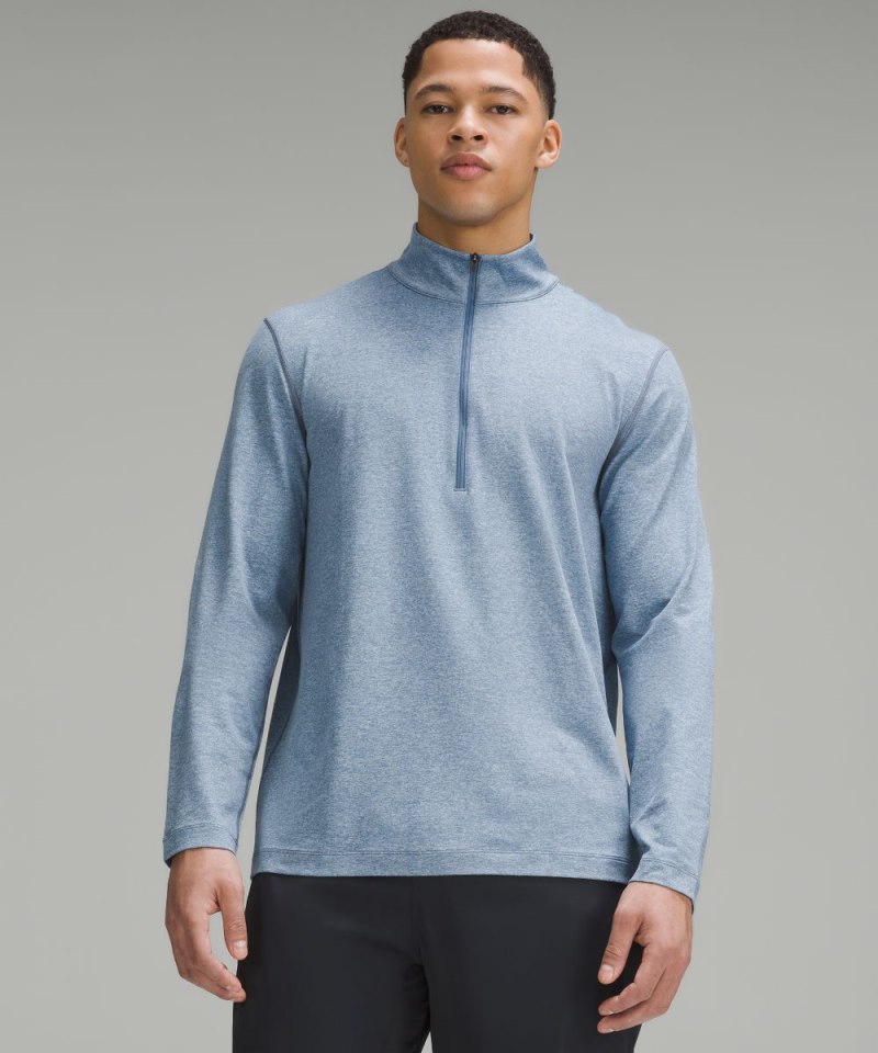 Lululemon | Men's Soft Jersey Half Zip Heathered Oasis Blue / Heathered Chambray