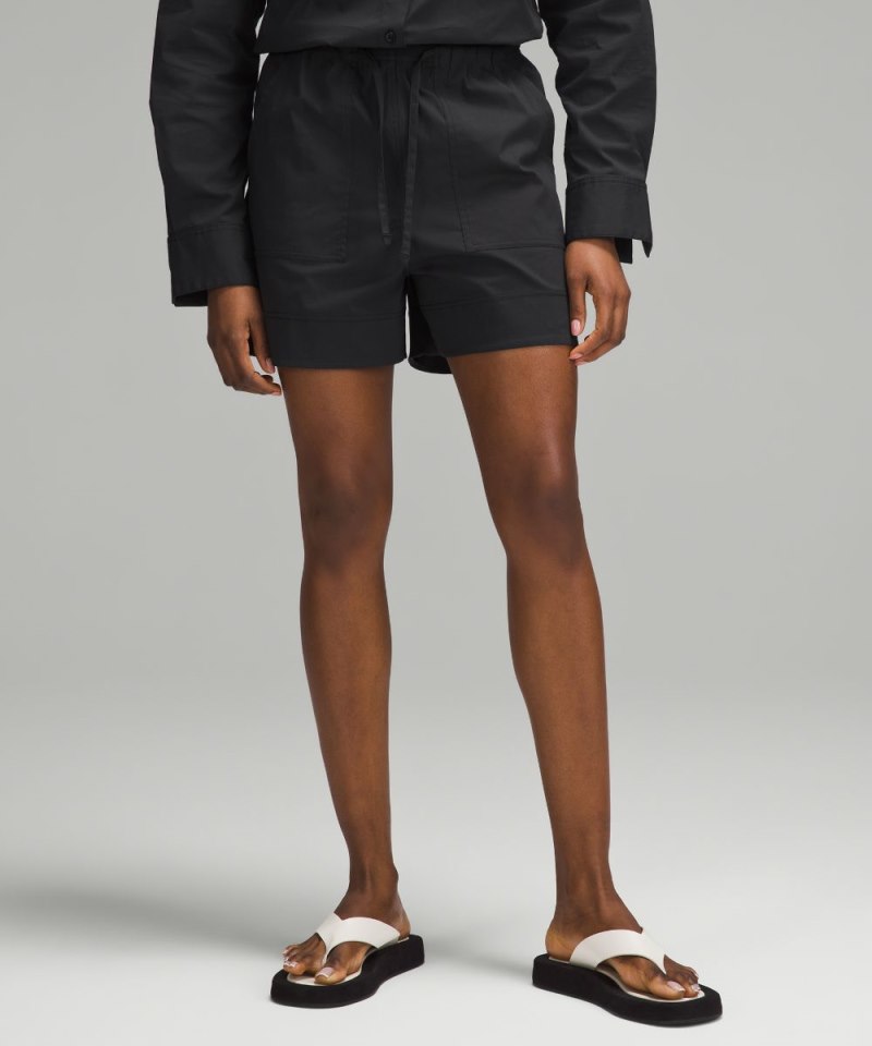 Lululemon | Women's Cotton-Blend Poplin High-Rise Short 4"L Black