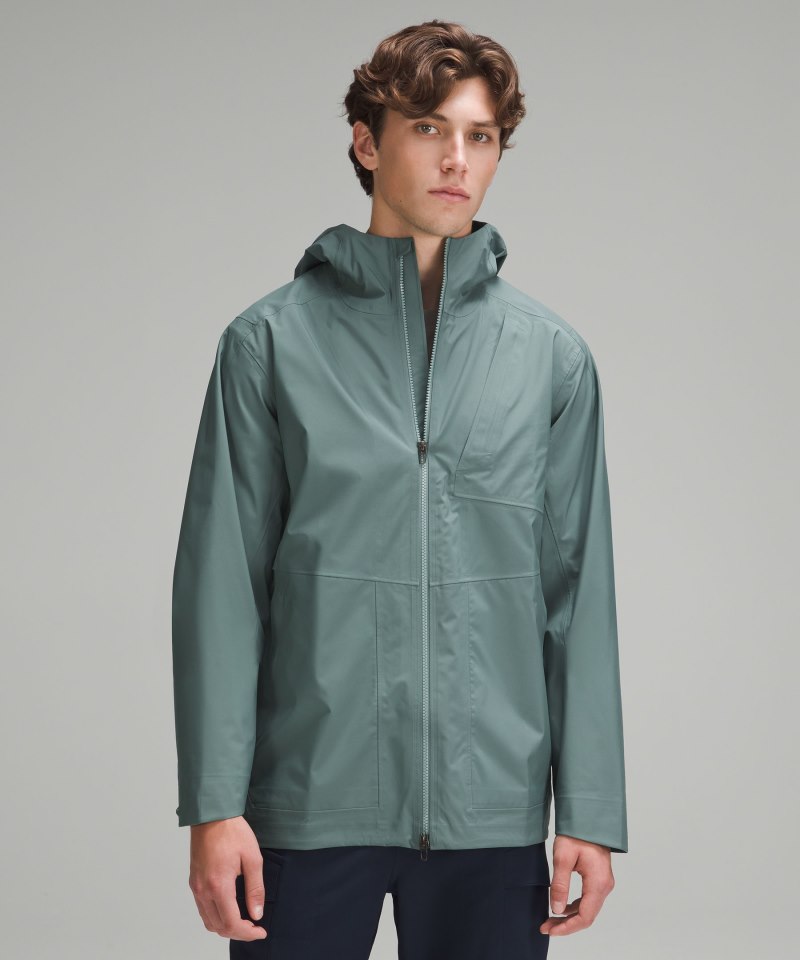 Lululemon | Men's Waterproof Full-Zip Rain Jacket Medium Forest