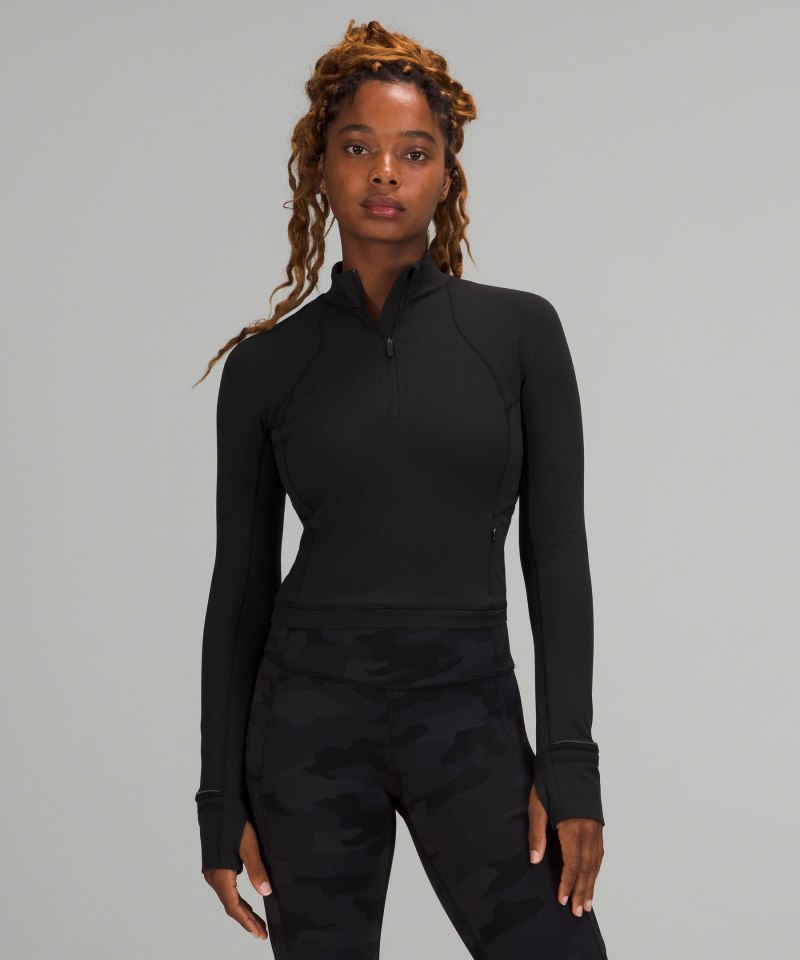 Lululemon | Women's It's Rulu Cropped Half Zip Black