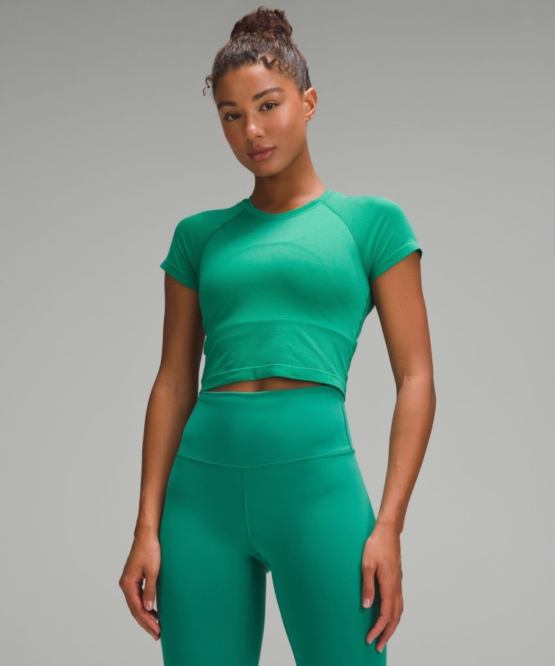 Lululemon | Women's Swiftly Tech Cropped Short-Sleeve Shirt 2.0 Cascadia Green / Cascadia Green