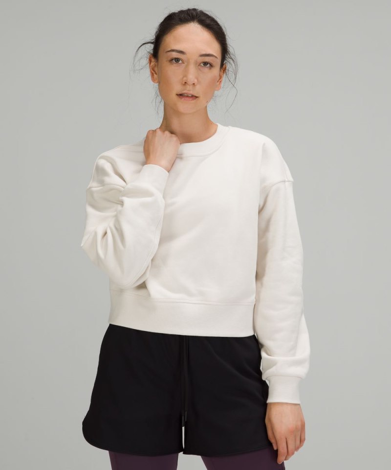 Lululemon | Women's Softstreme Perfectly Oversized Cropped Crew White Opal