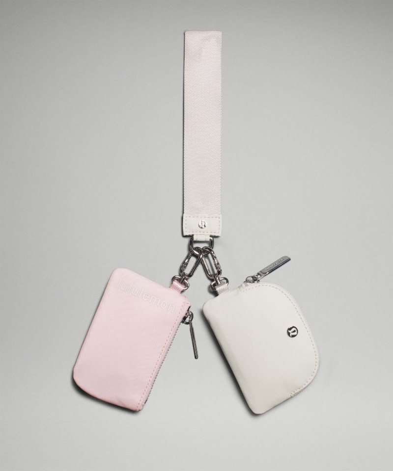 Lululemon | Women's Dual Pouch Wristlet White Opal / Flush Pink