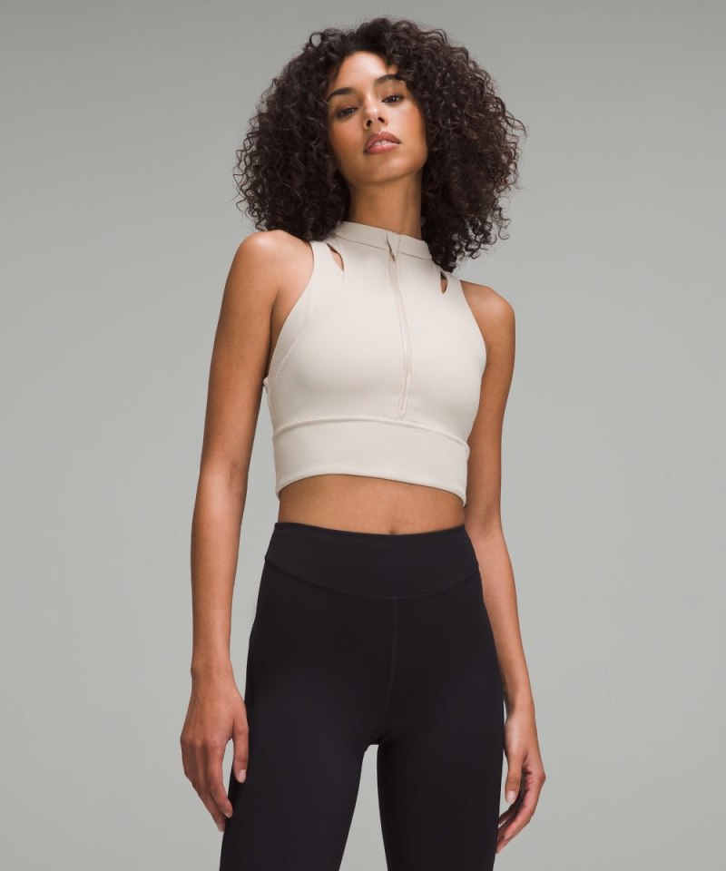 Lululemon | Women's Nulux Cropped Half-Zip Track Tank Top Mojave