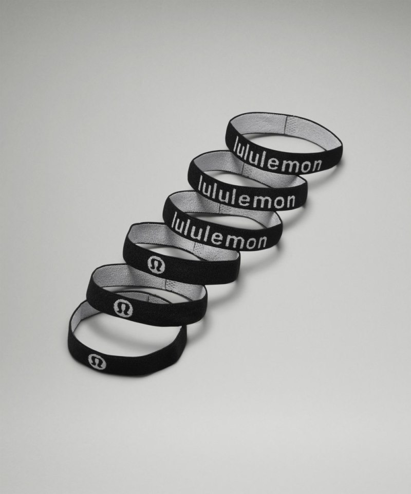 Lululemon | Women's Flat Hair Elastics 6 Pack Black / Black / Bl