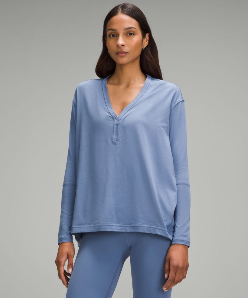 Lululemon | Women's Back In Action V-Neck Long-Sleeve Shirt Oasis Blue