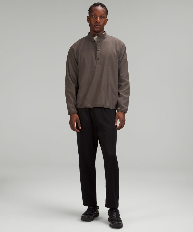 Lululemon | Men's lab Woven Long-Sleeve Henley Nano Check Rover