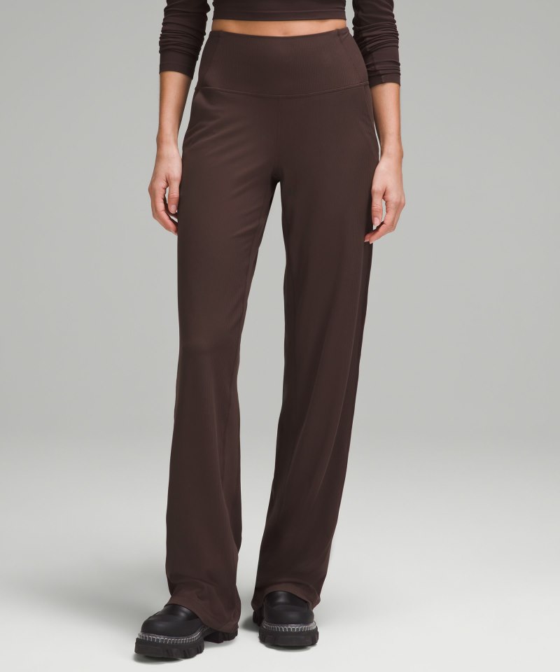 Lululemon | Women's Align Ribbed High-Rise Wide-Leg Pant Tall Espresso