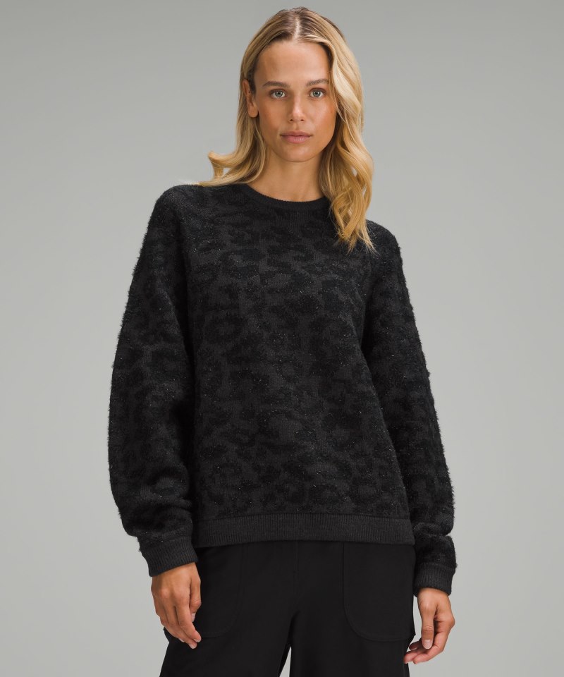 Lululemon | Women's Wool-Blend Jacquard Sweater Knit Leopard Gra