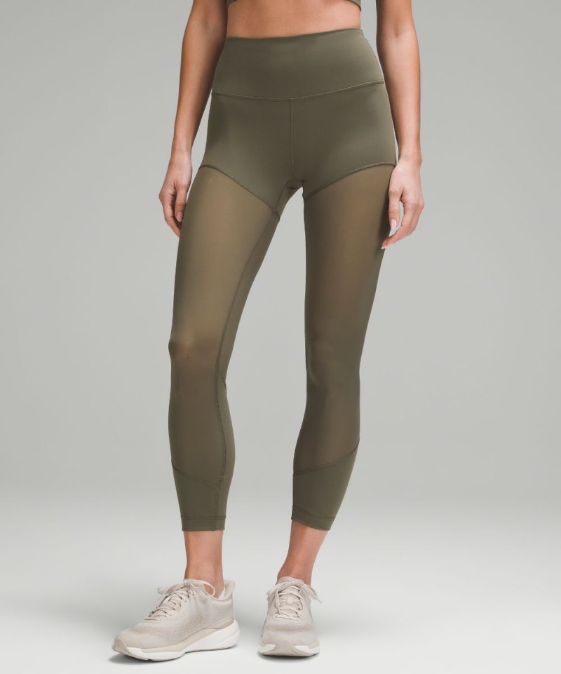 Lululemon | Women's Wunder Train Mesh High-Rise Tight 25"L Army