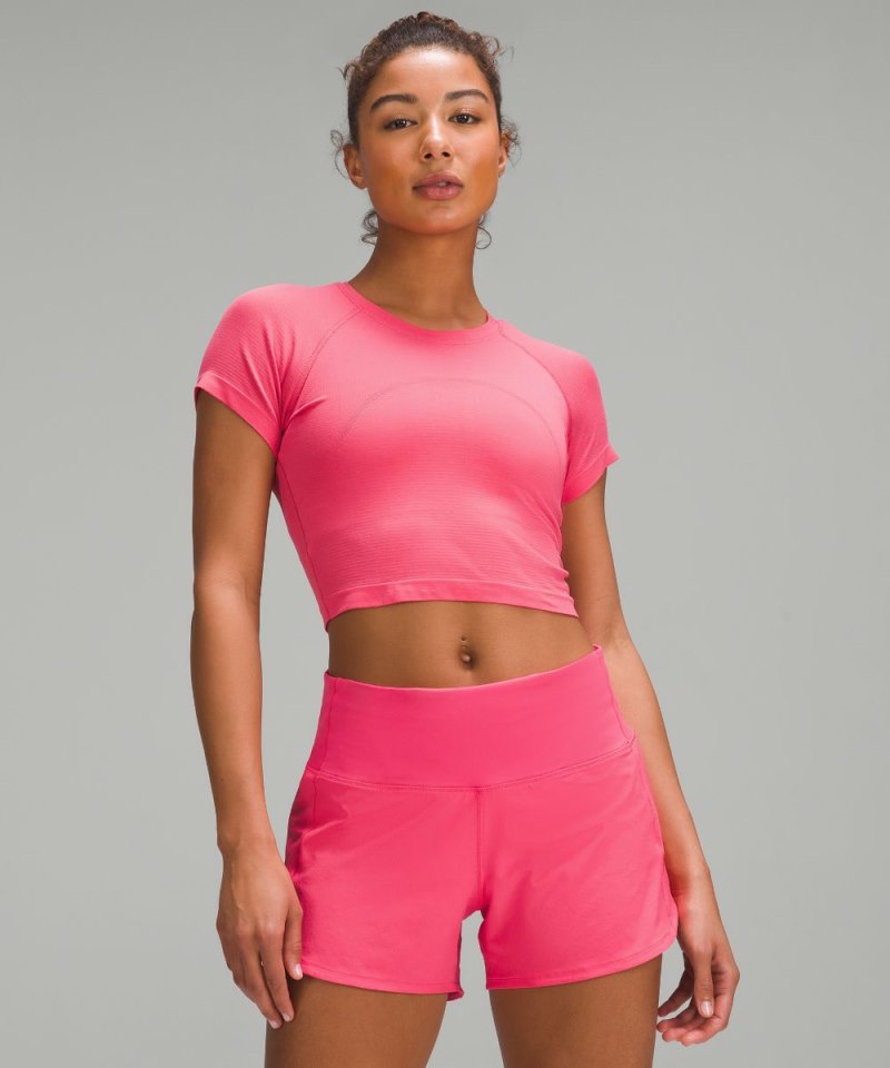 Lululemon | Women's Swiftly Tech Cropped Short-Sleeve Shirt 2.0 Glaze Pink / Glaze Pink