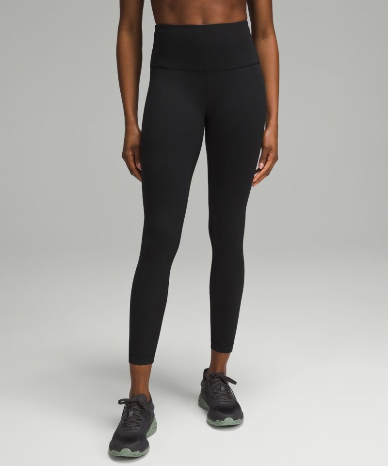 Lululemon | Women's Wunder Train High-Rise Ribbed Tight 25"L Bla