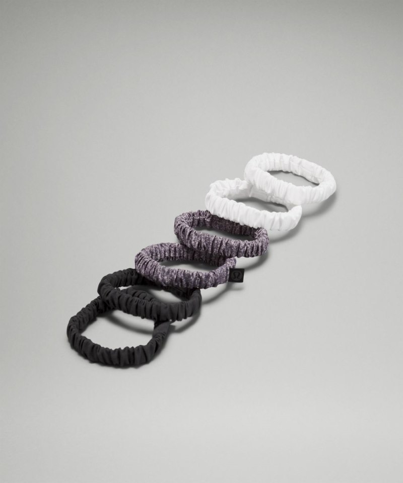 Lululemon | Women's Skinny Scrunchies 6 Pack Black / Black / Heather Lux Multi Black / Heather Lux Multi Black / White / White