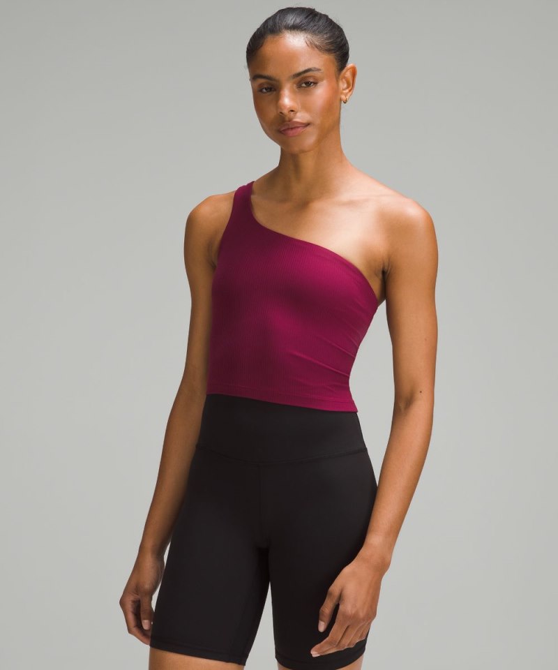 Lululemon | Women's Ribbed Nulu Asymmetrical Yoga Tank Top Deep Luxe