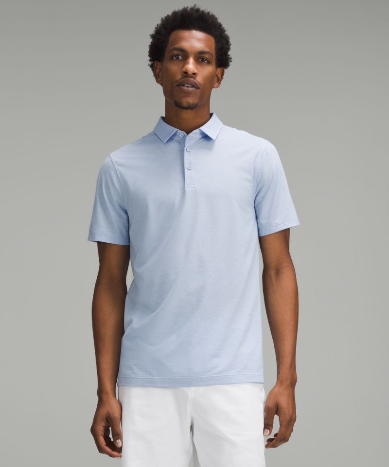 Lululemon | Men's Evolution Short-Sleeve Polo Shirt Heathered Blue Linen